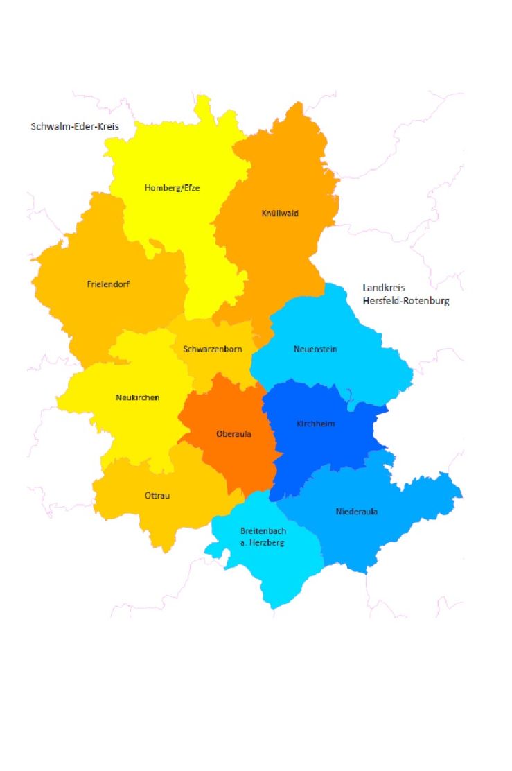 Karte LEADER-Region Knüll